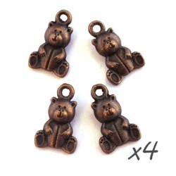 Breloques ours en peluche cuivre