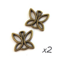 Breloque papillon connecteur bronze
