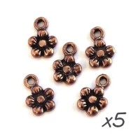 Breloques fleur cuivre 11mm