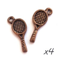 Breloques raquette de tennis cuivre