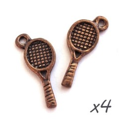 Breloques raquette de tennis cuivre