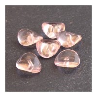 Perles pagode rondelle verre rosaline