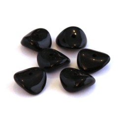 Perles pagode rondelle verre noir