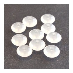 Perles rondelles soucoupe 9mm blanc opale