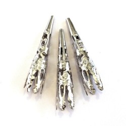 Perle cone filigrané vieil argent