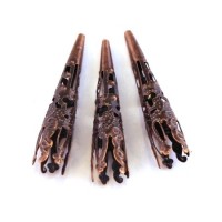 Perle cone filigrané cuivre