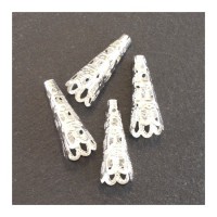 Perles cônes filigranés argenté