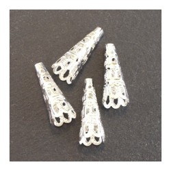 Perles cônes filigranés argenté