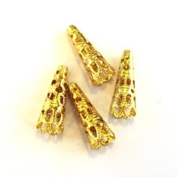 Perles cônes filigranés dorés