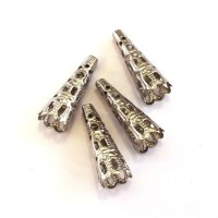 Perles cônes filigranés vieil argent