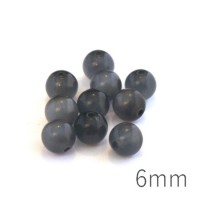 Perle oeil de chat 6mm gris x10
