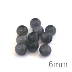 Perle oeil de chat 6mm gris x10