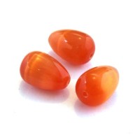 Perle goutte oeil de chat orange