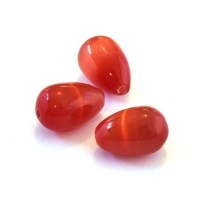 Perle goutte oeil de chat orange foncé