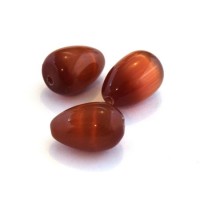 Perle goutte oeil de chat orange brûlé