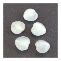 Perle oeil de chat coeur blanc x5