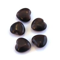 Perle oeil de chat coeur chocolat x5