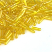 Perles de rocailles tube jaune AB