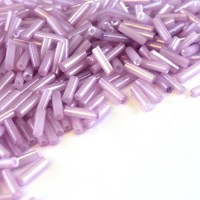 Perles rocailles tube lilas opaque lustré