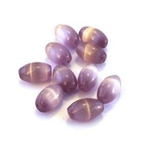 Perle oeil de chat olive 8mm mauve x10