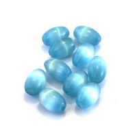 Perle oeil de chat olive 8mm turquoise x10