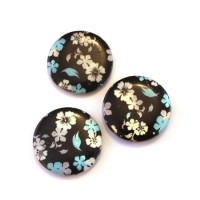 Perle en nacre imprimée noir