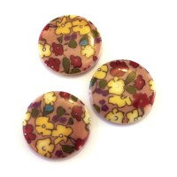 Perle en nacre imprimée fleurs