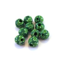 Perles fimo 6mm vert x10