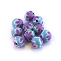 Perle fimo 8mm turquoise x10