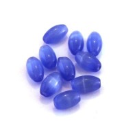 Perle oeil de chat olive 6mm bleu clair x10