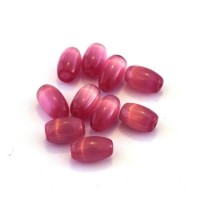 Perle oeil de chat olive 6mm fuchsia x10
