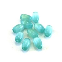 Perle oeil de chat olive 6mm aquamarine x10