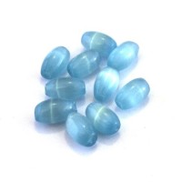 Perle oeil de chat olive 6mm turquoise x10