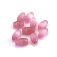 Perle oeil de chat olive 6mm rose x10
