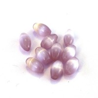 Perle oeil de chat olive 6mm mauve clair x10