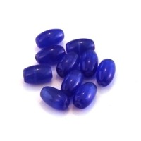Perle oeil de chat olive 6mm bleu foncé x10