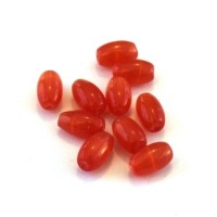 Perle oeil de chat olive 6mm orange foncé x10