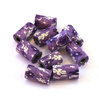 Perle fimo tube 10mm prune x10