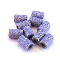 Perle fimo tube 11mm lilas x10
