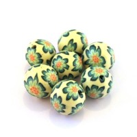 Perle fimo 12mm vert anis x10