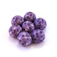 Perle fimo 12mm mauve x10