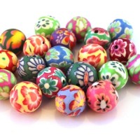 Perles en fimo 13mm assortiment x10
