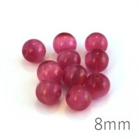 Perle oeil de chat 8mm fuchsia x10