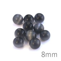 Perle oeil de chat 8mm gris x10