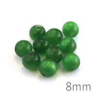 Perle oeil de chat 8mm vert x10