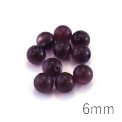 Perle oeil de chat 6mm violet x10