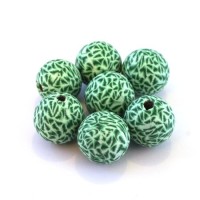Perles fimo 14mm vert x10