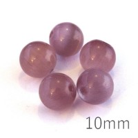 Perle oeil de chat 10mm mauve x5