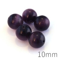 Perle oeil de chat 10mm violet x5