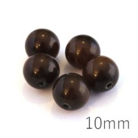 Perle oeil de chat 10mm marron chocolat x5